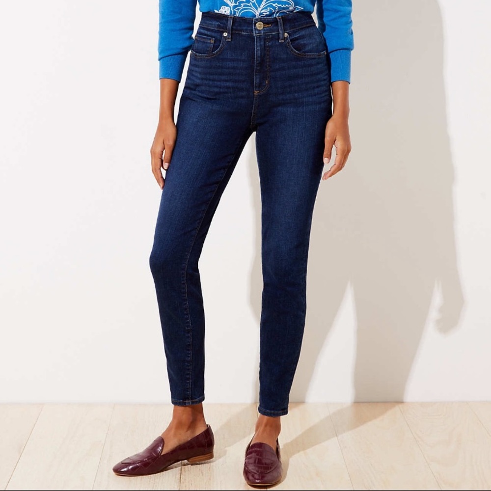 LOFT Curvy High Waist Slim Pocket Skinny Jeans